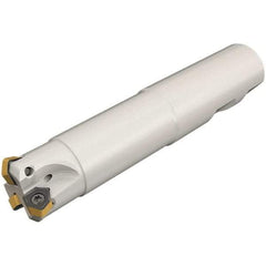 Iscar - 30° Lead Angle, 5/8" Max Cut Diam, 0.35" Min Cut Diam, 0.06" Max Depth of Cut, Indexable Chamfer and Angle End Mill - 2 Inserts, H600 WXCU 04 Insert Style, 3.85" Overall Length, Through Coolant, Straight Shank - Americas Industrial Supply