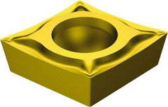 Sandvik Coromant - CCGT32.52 UM Grade 2035 Carbide Turning Insert - TiAlN/TiN Finish, 80° Diamond, 3/8" Inscr Circle, 5/32" Thick, 1/32" Corner Radius - Americas Industrial Supply