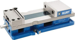 Kurt - 6" Jaw Width, 9" Jaw Opening Capacity, Horizontal Stationary Machine Vise - Reverse Manual Operation, 1 Station, 18.385" Long x 4.86" High x 1-47/64" Deep, 1.735" Jaw Height, 12,600 Lb Max Clamp Force, Ductile Iron - Americas Industrial Supply