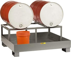 Little Giant - 66 Gal Sump, 2 Drum, Steel Drum Rack - 51" Long x 51" Wide x 22" High - Americas Industrial Supply