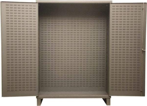 Durham - Locking Storage Cabinet - Steel, 72" Wide x 24" Deep x 84" High, Gray - Americas Industrial Supply