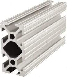 80/20 Inc. - 48 Inches Long x 1 Inch Wide x 2 Inches High, T Slotted Aluminum Extrusion - 0.7914 Square Inches, Clear Anodized Finish - Americas Industrial Supply