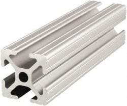 80/20 Inc. - 48 Inches Long x 1 Inch Wide x 1 Inch High, T Slotted Aluminum Extrusion - 0.4379 Square Inches, Clear Anodized Finish - Americas Industrial Supply