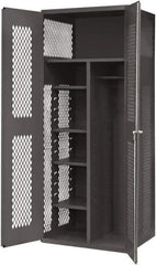 Durham - 5 Shelf Locking Storage Cabinet - Steel, 36" Wide x 24" Deep x 84" High, Gray - Americas Industrial Supply