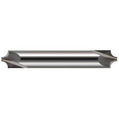 Corner Rounding End Mill: 0.06″ Radius, 0.1875″ Diam, 2 Flutes, Solid Carbide 2″ OAL, 3″ Shank Dia, Bright/Uncoated, Double End