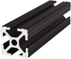 80/20 Inc. - 72 Inches Long x 1 Inch Wide x 1 Inch High, T Slotted Aluminum Extrusion - 0.4379 Square Inches, Black Anodized Finish - Americas Industrial Supply