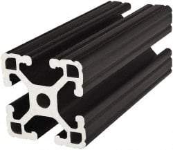 80/20 Inc. - 72 Inches Long x 1-1/2 Inches Wide x 1-1/2 Inches High, T Slotted Aluminum Extrusion - 0.8986 Square Inches, Black Anodized Finish - Americas Industrial Supply