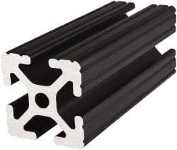 80/20 Inc. - 145 Inches Long x 1-1/2 Inches Wide x 1-1/2 Inches High, T Slotted Aluminum Extrusion - 1.154 Square Inches, Black Anodized Finish - Americas Industrial Supply