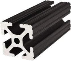 80/20 Inc. - 72 Inches Long x 1-1/2 Inches Wide x 1-1/2 Inches High, T Slotted Aluminum Extrusion - 1.154 Square Inches, Black Anodized Finish - Americas Industrial Supply