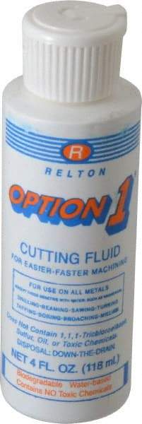 Relton - Option1, 4 oz Bottle Cutting Fluid - Water Soluble, For Cleaning, Machining - Americas Industrial Supply