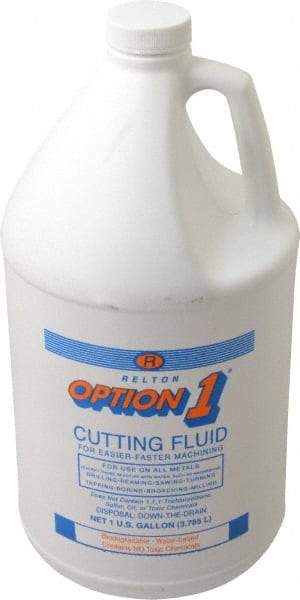 Relton - Option1, 1 Gal Bottle Cutting Fluid - Water Soluble, For Cleaning, Machining - Americas Industrial Supply