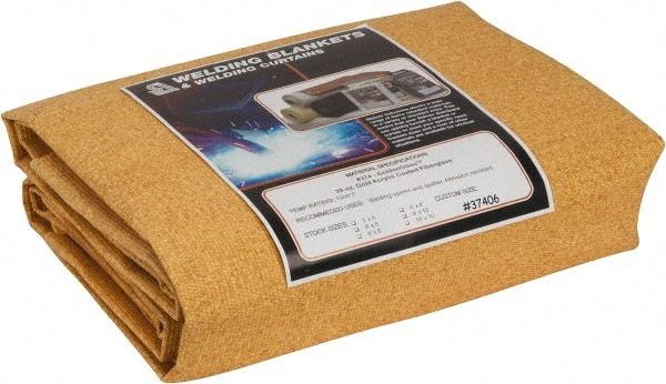 Steiner - 10' High x 6' Wide Coated Fiberglass Welding Blanket - Yellow, Grommet - Americas Industrial Supply