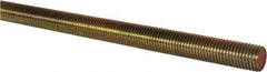 Value Collection - 1-8 UNC (Coarse), 6' Long, Alloy Steel Threaded Rod - Yellow Zinc-Plated Finish, Right Hand Thread - Americas Industrial Supply