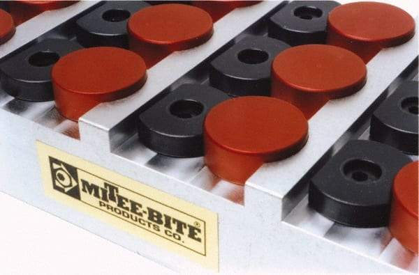 Mitee-Bite - 3/8" Mild Steel Hex, 5/8-11 Stud Thread, Symmetrical Hex Clamp - 35/64" Hex Height, 6,000 Lb Holding Force, Mild Steel Stud, 1-1/8" Long Thread, 100 Ft/Lb Torque, 4 Clamps - Americas Industrial Supply