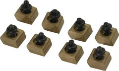 Mitee-Bite - 4-40 Screw Thread, 3/8" Wide x 0.075" High, Smooth Brass Standard Style Screw Mount Toe Clamp - 200 Lb Holding Force, 5" Lb Torque, 0.42 Lb Ft Torque, 0.22" Long Extension, 0.0075" Throw, 8 Clamps in Package - Americas Industrial Supply