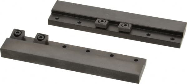 Mitee-Bite - 2 Piece, 5-3/4 x 1-1/4" Magnetic Chuck Gripping Rails - 0.58" High, Carbon Steel, Black Oxide Finish - Americas Industrial Supply