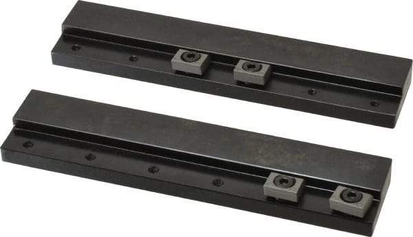 Mitee-Bite - 2 Piece, 5-3/4 x 1-1/4" Magnetic Chuck Gripping Rails - 0.58" High, Carbon Steel, Black Oxide Finish - Americas Industrial Supply