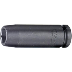 Impact Sockets; Drive Size: 1/2 in; Socket Size (mm): 18; Drive Style: Square; Overall Length (Decimal Inch): 3.3500; Material: Alloy Steel; Finish: Gunmetal; Insulated: No; Non-sparking: No; Deep: Yes; Number Of Points: 6