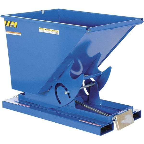 Vestil - 6,000 Lb Load Capacity, 0.5 Cu Yd, Steel Self-Dumping Hopper - 33-1/2" Wide x 52" Long x 38-1/2" High, Powder Coat Blue - Americas Industrial Supply