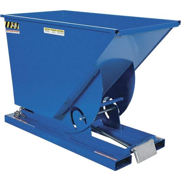 Vestil - 6,000 Lb Load Capacity, 0.75 Cu Yd, Steel Self-Dumping Hopper - 31-9/16" Wide x 61-1/8" Long x 42-3/4" High, Powder Coat Blue - Americas Industrial Supply