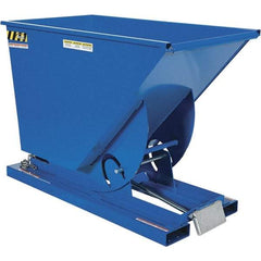 Vestil - 6,000 Lb Load Capacity, 0.75 Cu Yd, Steel Self-Dumping Hopper - 31-9/16" Wide x 61-1/8" Long x 42-3/4" High, Powder Coat Blue - Americas Industrial Supply