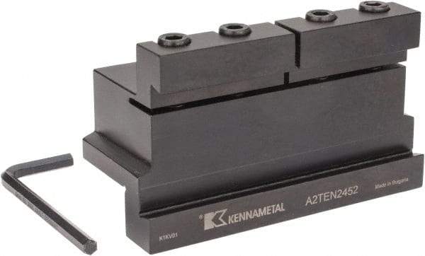 Kennametal - Tool Block Style A2TEN, 52mm Blade Height, 5.32" OAL, 80mm OAH, Indexable Cutoff Blade Tool Block - 1-1/2" Shank Height, 1-1/2" Shank Width, Reversible, Series A2 Cut-Off - Americas Industrial Supply