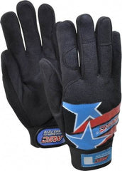 MSC - Size S (7) Amara Work Gloves - For Mechanic's & Lifting, Uncoated, Hook & Loop Cuff, Full Fingered, Stars & Stripes, Paired - Americas Industrial Supply