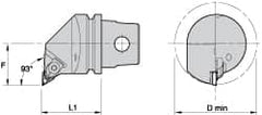 Kennametal - Right Hand Cut, Size KM32, KC..110304L08/NP..51L Insert Compatiblity, Internal Modular Turning & Profiling Cutting Unit Head - 22mm Ctr to Cutting Edge, 35mm Head Length, Through Coolant, Series Top Notch - Americas Industrial Supply