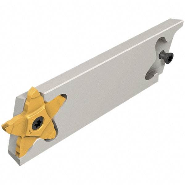 Iscar - 1.0236" Blade Height, 0.3346" Blade Width, 110mm OAL, Right Hand Cut, Double End Indexable Cut-Off Blade - PCHB Blade, PentaCut Series - Americas Industrial Supply