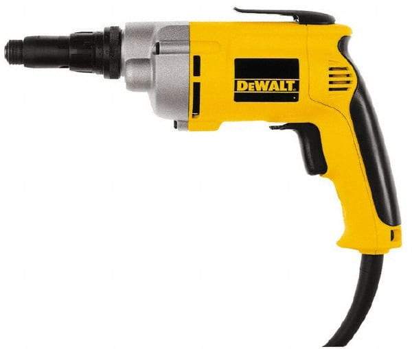 DeWALT - Pistol Grip Handle, 4,000 RPM, 81 In/Lb Torque, Electric Screwdriver - 1/4" Bit Holder, 6.3 Amps - Americas Industrial Supply