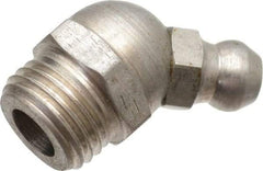 PRO-LUBE - 45° Head Angle, M10x1.0 Metric Stainless Steel Standard Grease Fitting - 11mm Hex - Americas Industrial Supply