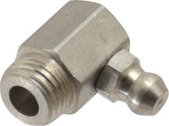 PRO-LUBE - 90° Head Angle, M10x1.0 Metric Stainless Steel Standard Grease Fitting - 11mm Hex - Americas Industrial Supply