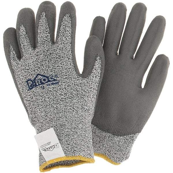 Value Collection - Size L, ANSI Cut Lvl A2, Puncture Lvl 3, Abrasion Lvl 6, Cut & Puncture Resistant Gloves - Palm Coated, Salt & Pepper - Americas Industrial Supply