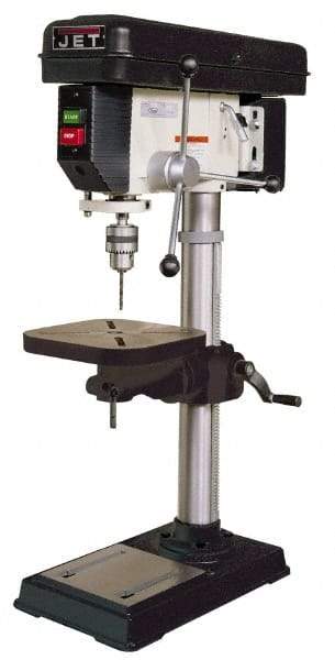 Jet - 15" Swing, Step Pulley Drill Press - 16 Speed, 3/4 hp, Single Phase - Americas Industrial Supply