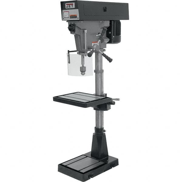 Jet - 15" Swing, Step Pulley Drill Press - 6 Speed, 1 hp, Single Phase - Americas Industrial Supply