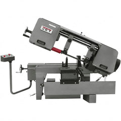 Jet - 10 x 16" Max Capacity, Semi-Automatic Variable Speed Pulley Horizontal Bandsaw - 100 to 350 SFPM Blade Speed, 115/230 Volts, 45°, 1.5 hp, 1 Phase - Americas Industrial Supply