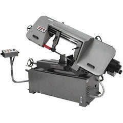 Jet - 10 x 16" Max Capacity, Semi-Automatic Variable Speed Pulley Horizontal Bandsaw - 100 to 350 SFPM Blade Speed, 230/460 Volts, 45°, 2 hp, 3 Phase - Americas Industrial Supply