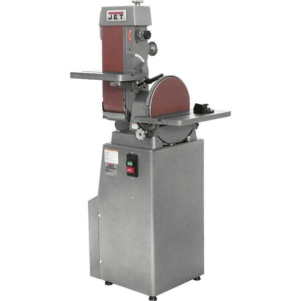 Jet - 48 Inch Long x 6 Inch Wide Belt, 12 Inch Diameter, Horizontal and Vertical Combination Sanding Machine - 2,850 Ft./min Belt Speed, 1-1/2 HP, Three Phase - Americas Industrial Supply