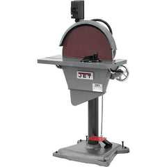 Jet - 20 Inch Diameter, 1,725 RPM, 3 Phase Disc Sanding Machine - 3 HP, 230 Volts, 27-1/2 Inch Long x 10-1/2 Inch Wide, 30 Inch Overall Length x 53 Inch Overall Height - Americas Industrial Supply