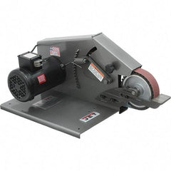 Jet - 72 Inch Long x 2 Inch Wide Belt Grinder - 1 hp, 115/230 Volts, 1750 RPM Disc Speed, Horizontal Belt, 4,600 Ft. per Min Belt Speed - Americas Industrial Supply