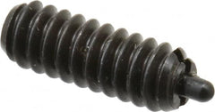 Vlier - 6-32, 3/8" Thread Length, 1/16" Plunger Projection, Steel Threaded Spring Plunger - 0.044 - 0.045" Max Plunger Diam, 3/8" Plunger Length, 1 Lb Init End Force, 1.6 Lb Final End Force - Americas Industrial Supply