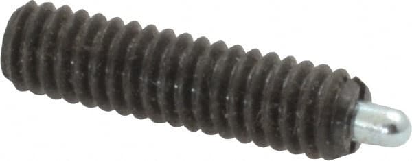 Vlier - 8-32, 5/8" Thread Length, 3/32" Plunger Projection, Steel Threaded Spring Plunger - Americas Industrial Supply