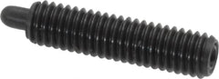 Vlier - 10-32, 3/4" Thread Length, 1/8" Plunger Projection, Steel Threaded Spring Plunger - 0.091 - 0.092" Max Plunger Diam, 3/4" Plunger Length, 2.9 Lb Init End Force, 11.1 Lb Final End Force - Americas Industrial Supply