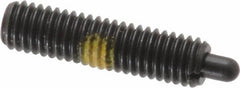 Vlier - 10-32, 3/4" Thread Length, 1/8" Plunger Projection, Steel Threaded Spring Plunger - 0.091 - 0.092" Max Plunger Diam, 3/4" Plunger Length, 2.9 Lb Init End Force, 11.1 Lb Final End Force - Americas Industrial Supply