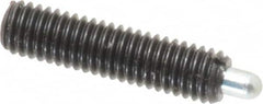 Vlier - 10-32, 3/4" Thread Length, 1/8" Plunger Projection, Steel Threaded Spring Plunger - 0.091 - 0.092" Max Plunger Diam, 3/4" Plunger Length, 1.3 Lb Init End Force, 2.7 Lb Final End Force - Americas Industrial Supply