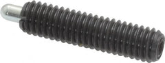 Vlier - 10-32, 3/4" Thread Length, 1/8" Plunger Projection, Steel Threaded Spring Plunger - 0.091 - 0.092" Max Plunger Diam, 3/4" Plunger Length, 1.3 Lb Init End Force, 2.7 Lb Final End Force - Americas Industrial Supply