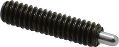 Vlier - 1/4-20, 1" Thread Length, 3/16" Plunger Projection, Steel Threaded Spring Plunger - 0.117 - 0.118" Max Plunger Diam, 1" Plunger Length, 1 Lb Init End Force, 4 Lb Final End Force - Americas Industrial Supply