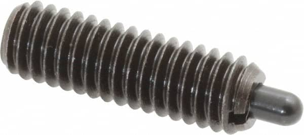 Vlier - 5/16-18, 1" Thread Length, 3/16" Plunger Projection, Steel Threaded Spring Plunger - 0.133 - 0.135" Max Plunger Diam, 1" Plunger Length, 3 Lb Init End Force, 15 Lb Final End Force - Americas Industrial Supply