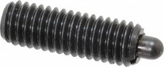 Vlier - 3/8-16, 1-1/8" Thread Length, 3/16" Plunger Projection, Steel Threaded Spring Plunger - 0.186 - 3/16" Max Plunger Diam, 1-1/8" Plunger Length, 5.5 Lb Init End Force, 14.5 Lb Final End Force - Americas Industrial Supply