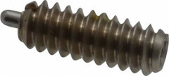 Vlier - 6-32, 3/8" Thread Length, 1/16" Plunger Projection, Stainless Steel Threaded Spring Plunger - 0.044 - 0.045" Max Plunger Diam, 3/8" Plunger Length, 1 Lb Init End Force, 1.6 Lb Final End Force - Americas Industrial Supply